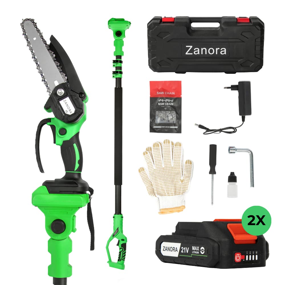 ZanoraGarden® Elektrische kettingzaag met Telescoop extensie bundel
