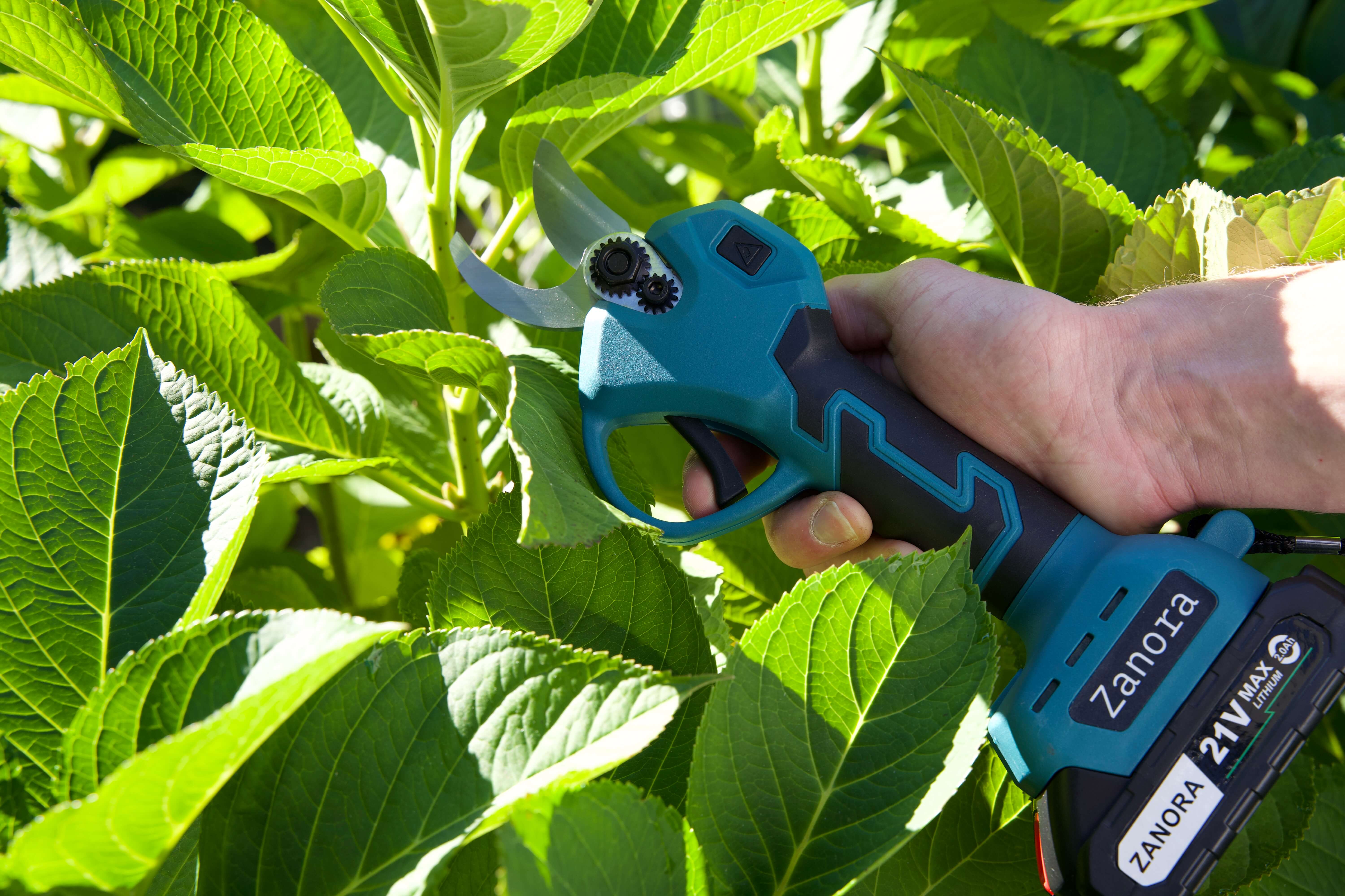 ZanoraGarden® Elektrische snoeischaar Incl. 2 led-accu's